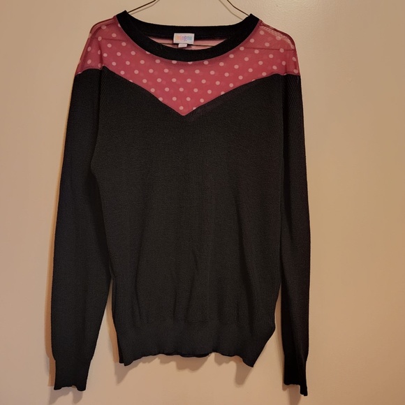 Lularoe Polka Dot Neck Long Sleeve Sweater M - Picture 1 of 5